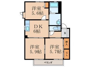 メイプルガーデン和井田Ｂ棟の物件間取画像